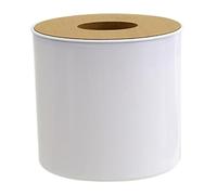 Soporte de pañuelo Redondo, Cubierta de Rollo de Papel higiénico Impermeable con Tapa de bambú extraíble, Recipiente de plástico para baño, Cocina, Dormitorio, Oficina