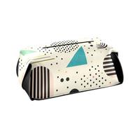 Soporte de pañuelos de cuero para colgar servilleta con correas ajustables y cremallera, caja dispensadora de pañuelos reutilizable, geometrías irregulares de colores