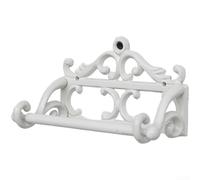 Soporte de pañuelos de hierro fundido estilo vintage para montaje en pared en baños y cocinas que ofrece una estética clásica con fuerte y construcción (A)