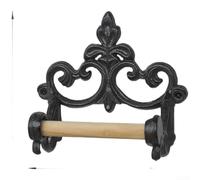 Soporte de pañuelos de hierro fundido estilo vintage para montaje en pared en baños y cocinas que ofrece una estética clásica con fuerte y construcción (D)