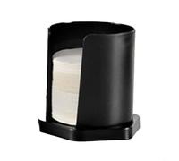 Soporte de papel de aluminio para filtro de café con cubierta a prueba de polvo, caja de gran capacidad para filtros en forma de cono y abanico, apto para uso en encimera de cocina (negro)
