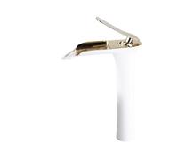 Soporte de papel de cocina para lavabo de baño, grifo mezclador de agua fría montado en puente monomando de latón cromado (color: 05 largo)