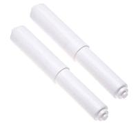 Soporte de papel higiénico, 2 piezas de plástico para rollo de papel higiénico, inserto en el baño, rodillo de repuesto, husillo con resorte, WC (blanco)