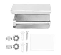 Soporte de Papel Higiénico con Estante de Teléfono, Estante de Tejido de Acero Inoxidable Cepillado, Rollo de Papel para la Organización del Baño, Proteger de Salpicaduras de