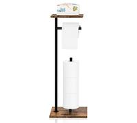 Soporte de Papel higiénico con Soporte para Papel higiénico con Soporte de Papel higiénico de pie para Papel higiénico, Soporte de Almacenamiento de Papel higiénico Negro con Estante para baño,