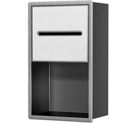 Soporte de papel higiénico de acero inoxidable con estante, diseño de pared que ahorra espacio, fácil instalación para baño y ducha, 20 x 33 cm