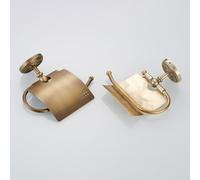 Soporte de papel higiénico de latón para baño, caja de pañuelos de acabado antiguo con protector contra salpicaduras, diseño de fácil montaje en pared para el hogar, hotel, baños públicos