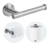Soporte de papel higiénico de montaje en pared, accesorio funcional para rollo de pañuelos de baño y RV, níquel cepillado, 1 unidad