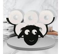 Soporte de papel higiénico de oveja, soporte de papel higiénico de metal negro, almacenamiento de pañuelos de baño, estante de papel de oveja de metal, almacenamiento de papel higiénico para 7 rollos