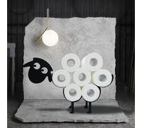 Soporte de papel higiénico de oveja, soporte de papel higiénico de metal negro, soporte para papel higiénico para baño, almacenamiento de pañuelos de baño, estante de papel higiénico para 7 rollos