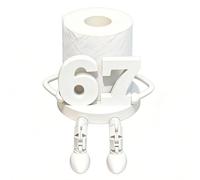 Soporte de papel higiénico de pie, dispensador de pañuelos número 67, patas giratorias, divertido soporte de papel higiénico | para el hogar, oficina, baño, sala de estar, mesa de escritorio