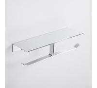 Soporte de papel higiénico desmontable de aleación de aluminio resistente a la corrosión con niveles de almacenamiento dobles para rollos de repuesto y artículos personales, adecuado para varias