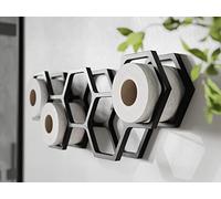 Soporte de Papel higiénico Estante de baño Decoración de baño Estante de Papel higiénico Soporte de Madera para Panal de Papel (Negro)