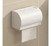 Soporte de papel higiénico montado en el baño, soporte de papel higiénico, organizador de almacenamiento de papel sin taladro para rollos y toallitas (C)