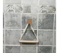 Soporte de papel higiénico montado en la pared, accesorios de baño, soporte de papel de liar de madera para toallero de inodoro (color cuadrado-algodón)