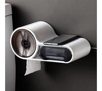 Soporte de Papel higiénico montado en la Pared, dispensador de pañuelos de baño Impermeable con Estante de Almacenamiento, para baño, Cocina y Oficina