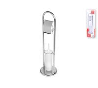Soporte De Papel Higiénico Porta Escobilla De Plástico Home En Acero
