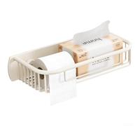 Soporte de papel higiénico sin taladrar montado en la pared, dispensador de papel higiénico de aluminio espacial con fuerte succión al vacío para baño y cocina, diseño minimalista moderno, blanco