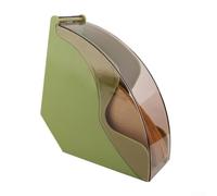 Soporte de papel para filtro de café de goteo de mano con dispensador de cubierta acrílica para filtros en forma de cono y abanico, uso de 1 a 4 tazas, amarillo (verde)