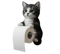 Soporte de papel para gatos, divertido soporte para toallas de papel 3D con diseño de gatos, bonito soporte decorativo para papel higiénico, almacenamiento de pared para decoración de baño, cocina