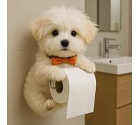 Soporte de papel para perros, bonitos gatos 3D montado en la pared, soporte decorativo para papel higiénico de animales, regalos únicos para amantes de los perros, accesorios de decoración del hogar