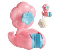 Soporte de para cabezal de ducha, diseño de flores, con gancho | Soporte ajustable para rociador de ducha con gancho lateral para pared de baño, bañera, caravana, etc