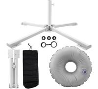 Soporte de Paraguas portátil: Soporte para Paraguas de Acero con Recubrimiento de Polvo Pesado | Base al Aire Libre Resistente al con Patas con bisagras Plegables, no se Necesitan estacas, Comp