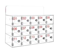 Soporte de pared acrílico transparente para teléfono con cerradura de llave, organizador de almacenamiento de oficina para reuniones, soporte de bolsillo para teléfonos inteligentes, se adapta a todos