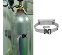 Soporte de Pared Ajustable para Tanque de oxígeno con Cadena de Seguridad. Soporte de plástico Resistente para Cilindros de oxígeno y Soporte de Transporte. Incluye 2 Tornillos de expansión.