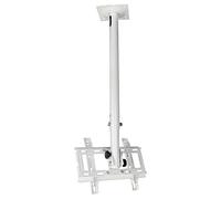 Soporte de pared blanco ajustable para televisores de 32 a 55 pulgadas, diseño giratorio e inclinable, altura ajustable de 0,5 a 1 m, perfecto para una experiencia de visualización óptima