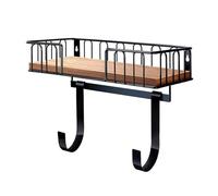 Soporte de pared compacto para estación de planchado con cesta de madera y gancho de metal, mejoras de equipos de lavandería para uso doméstico y almacenamiento de suministros