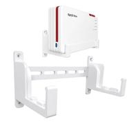Soporte de pared compatible con Fritz!Box 5690 Pro - Soporte estable para enrutador con buena ventilación y gestión limpia de cables, incluye tornillos y tacos, color blanco