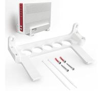 Soporte de Pared Compatible con FritzBox 6690 Cable & 6591 Cable | Soporte Estable para Router con gestión de Cables | Protección antivuelco, instalación fácil | Accesorio para FritzBox