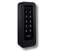 Soporte de pared compatible con Nuki Keypad 1 - Tapa antirrobo con tornillos de seguridad Torx - sin protección contra la intemperie - Acabado de imitación encrespado - Negro