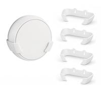 Soporte de Pared Compatible con TP-Link Deco BE23, BE25, BE3600, BE5000, WB7200, WB10800 y WB14400 (Pack de 4) - Estante Organizador para Router WiFi 7 Mesh - Incluye Tornillos y Tacos - ABS (Blanco)