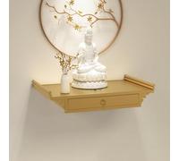 Soporte de pared con cajón, mesa de meditación de Buda chino para tributo de incienso Pooja, altar que ahorra espacio