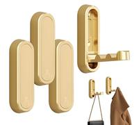 Soporte de pared con ganchos plegables - Percha de pared resistente de 2,9 x 0,9 x 0,5 pulgadas, organizador de almacenamiento de poco espacio, ganchos decorativos de utilidad | Juego De Toallero Pl