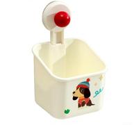 Soporte de pared con ventosa para baño y cocina, 11,5 x 11,5 x 8,5 cm, organizador de almacenamiento ventilado, montaje en pared PP sin taladrar (blanco)