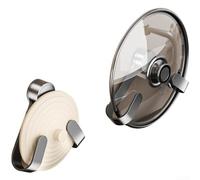 Soporte de pared con ventosa para tapa de olla con diseño giratorio para organización ajustable de la cocina y ahorro de espacio de almacenamiento para cubiertas de sartenes y tablas de cortar (C)