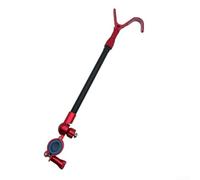 Soporte de pared de aluminio tipo S para caña de pescar para almacenamiento de barco, garaje, soporte de poste de aleación con cabeza en ángulo, negro, 430 mm (rojo)