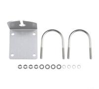 Soporte de pared de antena en forma de L resistente con base de acero inoxidable, adecuado para antena NK, abrazadera de perno en L de mandíbula de metal para instalación segura de mástil y poste en