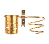 Soporte de Pared de Baño Dorado Aluminio para Secador de Pelo | 1 Juego, Acabado Liso y Brillante, Colgador para Organizar Herramientas en Hogar o Barbería