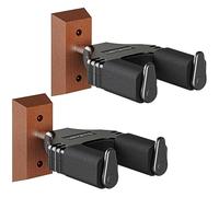 Soporte de pared de guitarra de bloqueo automático, gancho de pared de palisandro duro para guitarras acústicas, clásicas, eléctricas, bajas