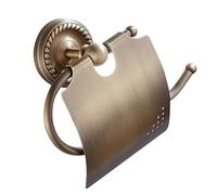 Soporte de pared de latón con bandeja redonda en relieve tradicional europeo cepillado para baño