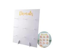 Soporte de pared de madera con capacidad para 9 donas, reutilizable, rústico, mesa de postre, soporte para donas para boda, cumpleaños, fiesta familiar, festival, decoración de mesa que no se vuelca