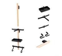 Soporte de pared de madera para almacenamiento de equipo de bicicleta para cascos, gafas de sol y computadoras de ciclismo, organizador ajustable de madera de haya y ABS con opciones de instalación