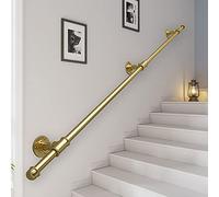 Soporte de pared de metal dorado de hierro forjado resistente, soporta 200 kg de capacidad de carga, kit completo de barandilla de seguridad para escaleras y balaustradas