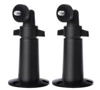 Soporte de pared de metal para cámara de seguridad HD con cable Ring Up Cam - Soporte de hierro Rotación completa Resistente al vandalismo Jardín Hogar Blanco Negro Paquete de 2 (negro)