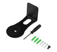Soporte de pared de metal para Echo Studio con gestión de cables integrada, soporte de ahorro de espacio, sujeción segura para dispositivo, elegante acabado negro para decoración moderna del hogar