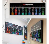 Soporte de pared de pantalla para Lego Speed Champions F1 compatible con 10 coches de carreras 77242-77251, 120 x 40 cm, pantalla de 120 x 40 cm, para coche Lego, color blanco (modelos no incluidos